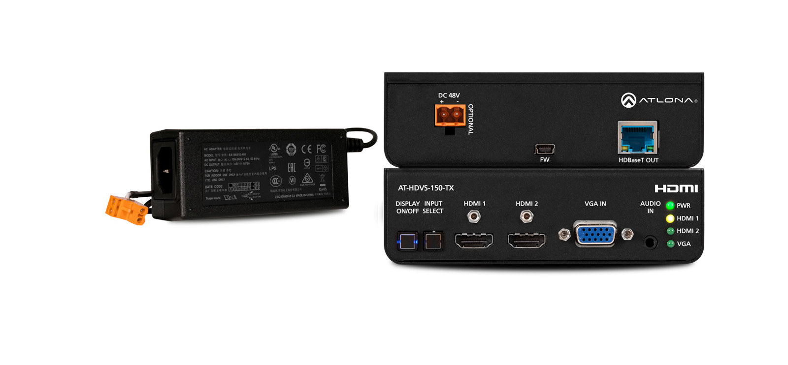 Atlona AT-DVI60SRS Extensor Audio/Video Transmisor y Receptor de señales AV Extensor de A/V Transmisor y Receptor de señales AV, 1920 x 1200 Pixeles, Cat5,Cat6,Cat7, 55 m, 4,95 Gbit/s, 165 MHz 