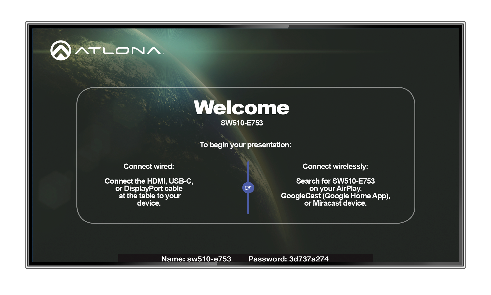 510w Welcome Screen Atlona® Av Solutions Commercial And Residential