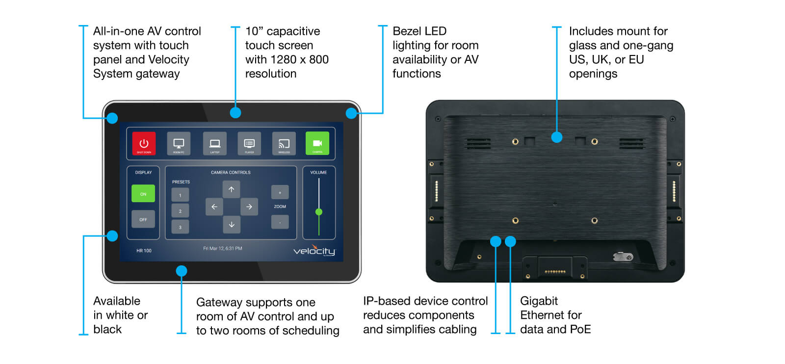 VTPG-1000VL: Velocity All-In-One Touch Panel Control System